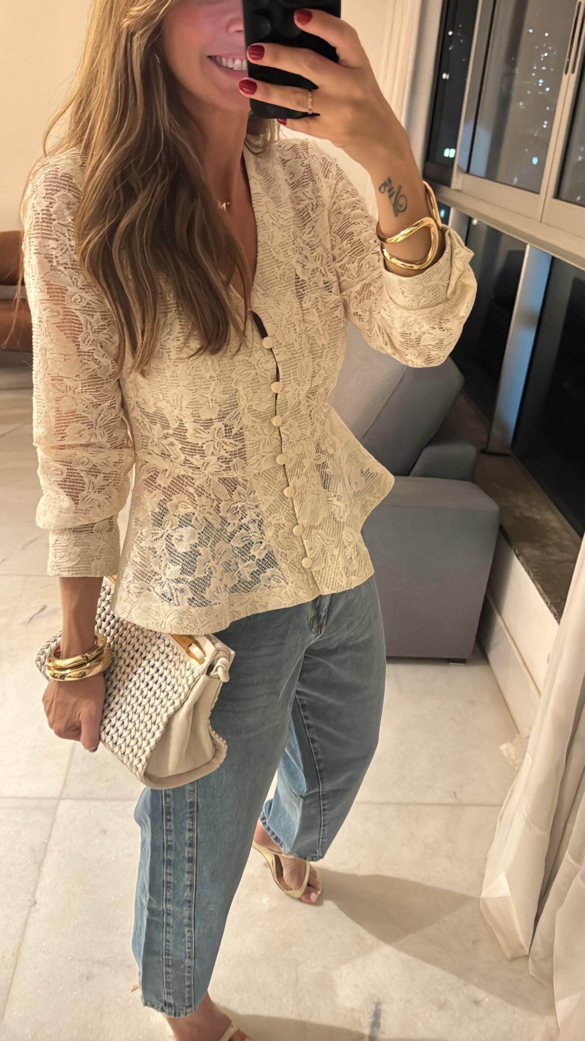 Blusa peplum renda