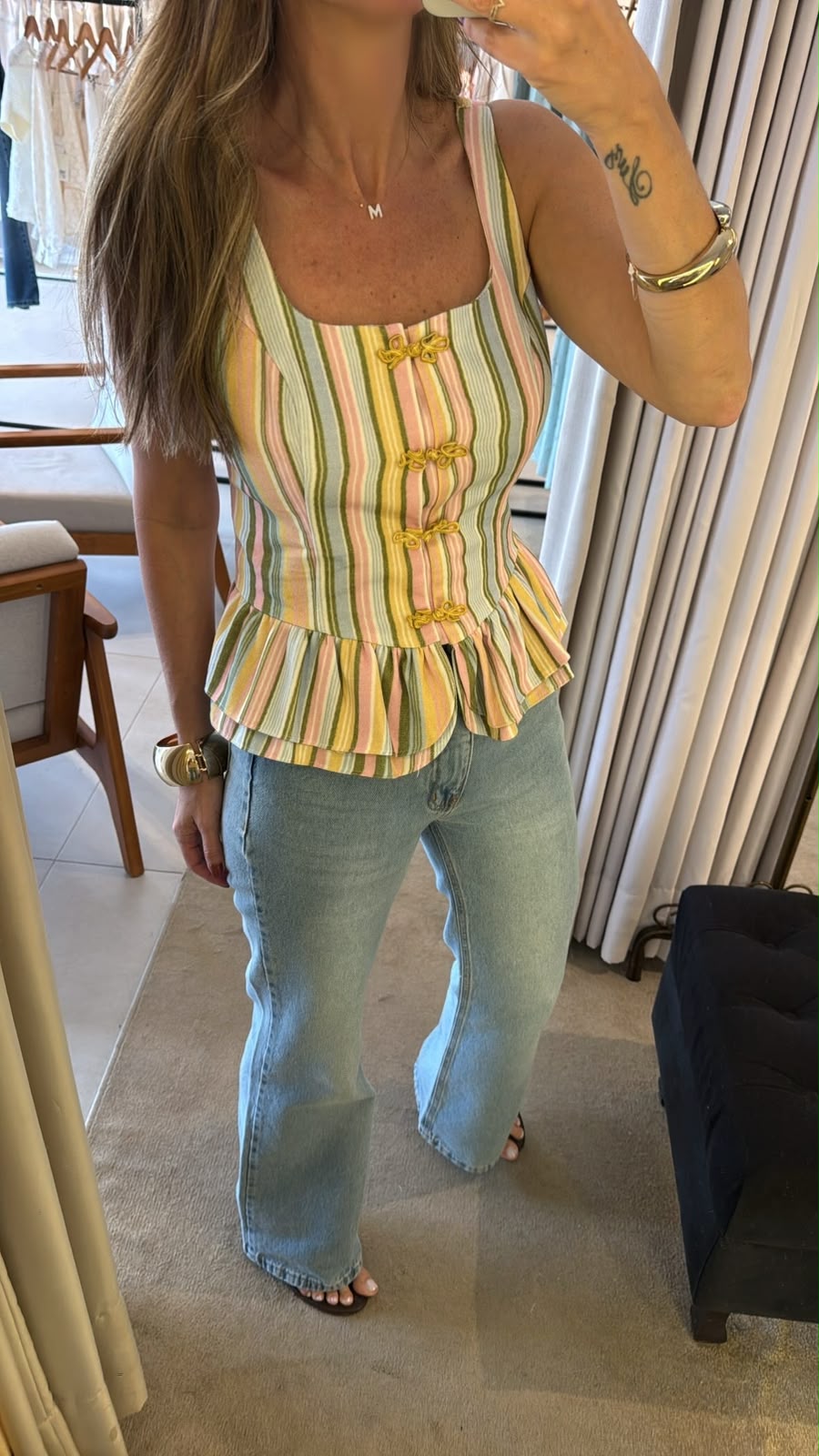 Blusa peplum sarja listras