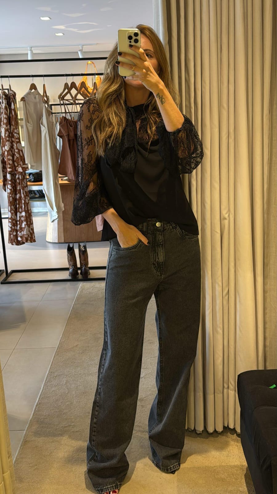 Calça jeans black reta