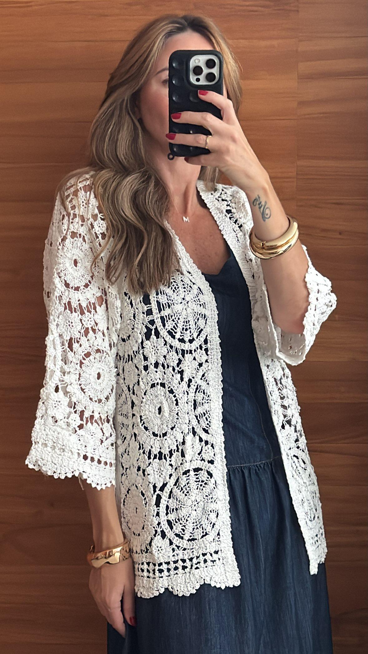 Cardigan kimono Nati alongado