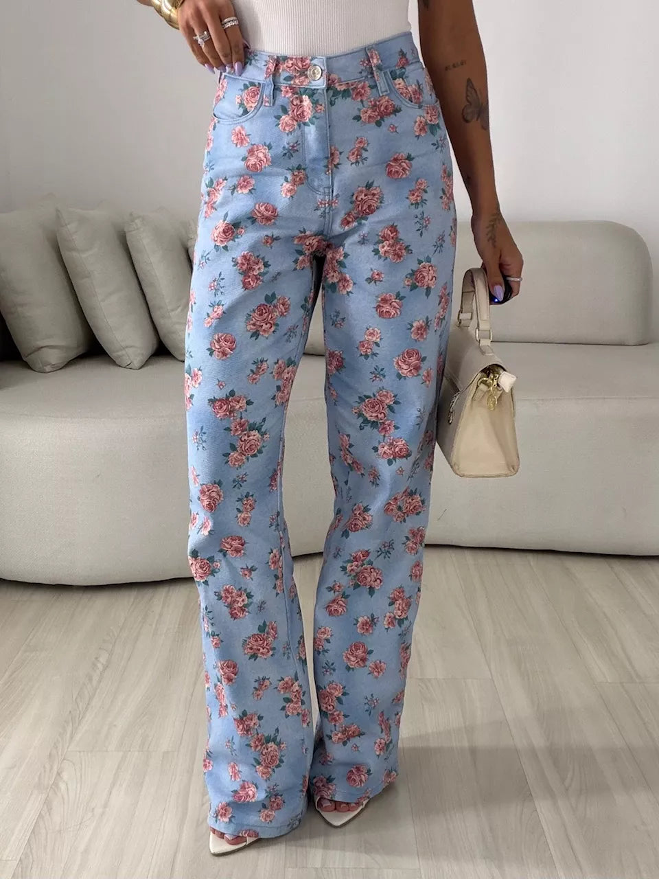 Calça Rosalie Floral Wide Leg