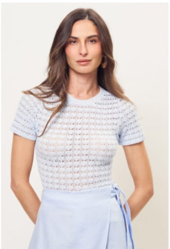 Blusa tricot rendada