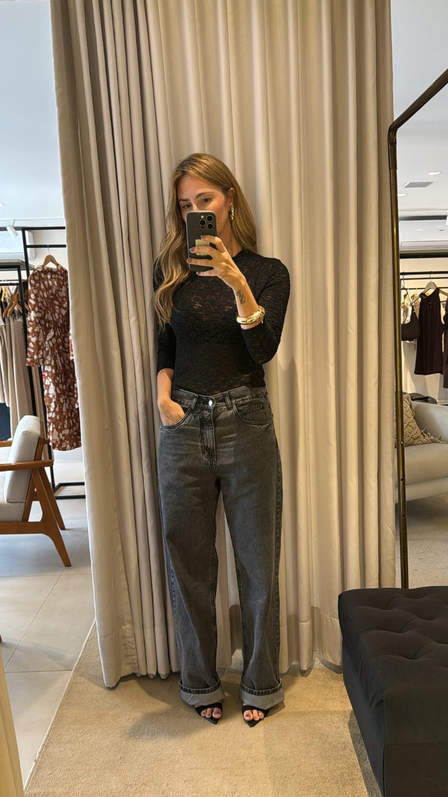 Calça jeans black reta