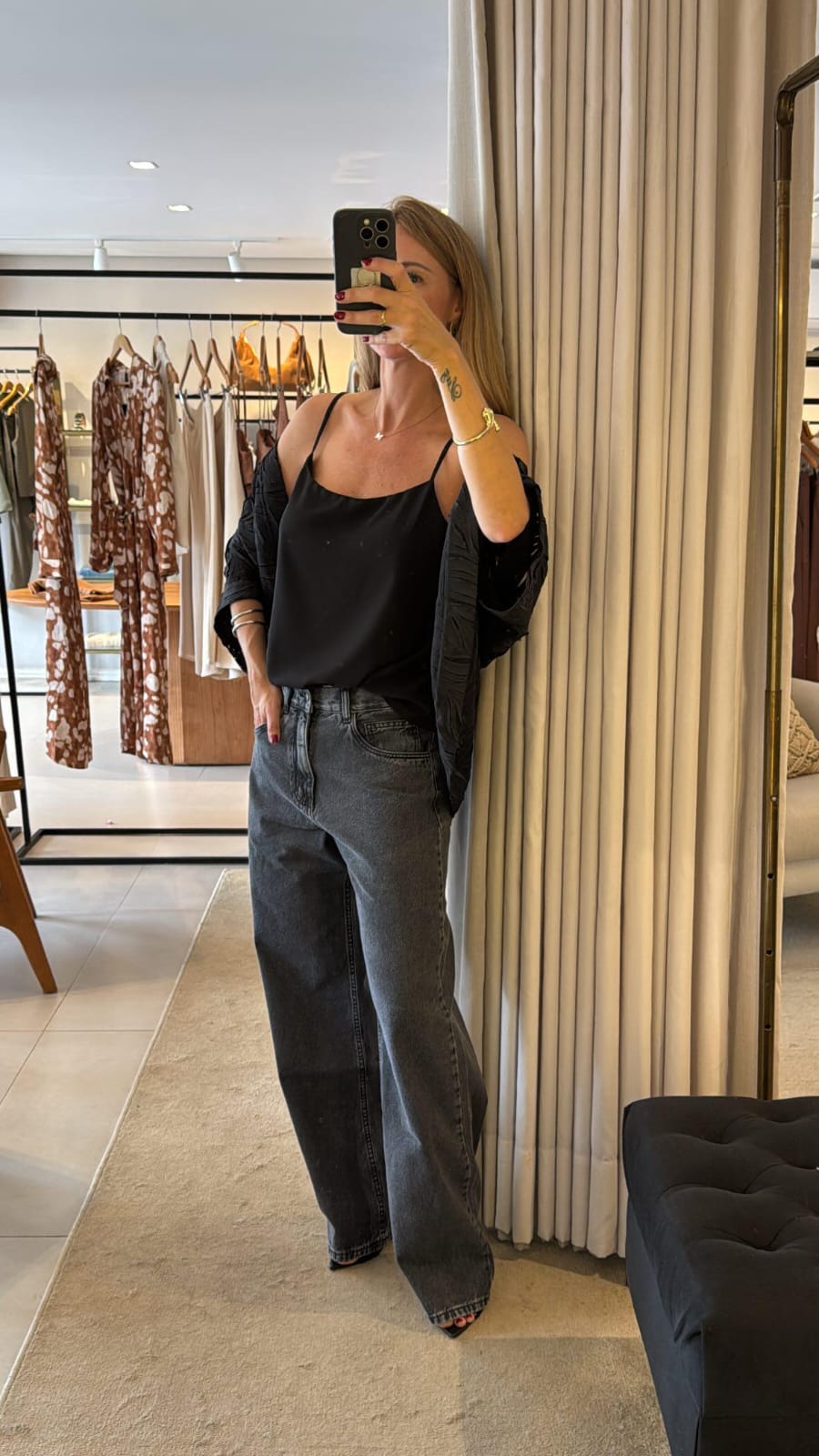 Calça jeans black reta