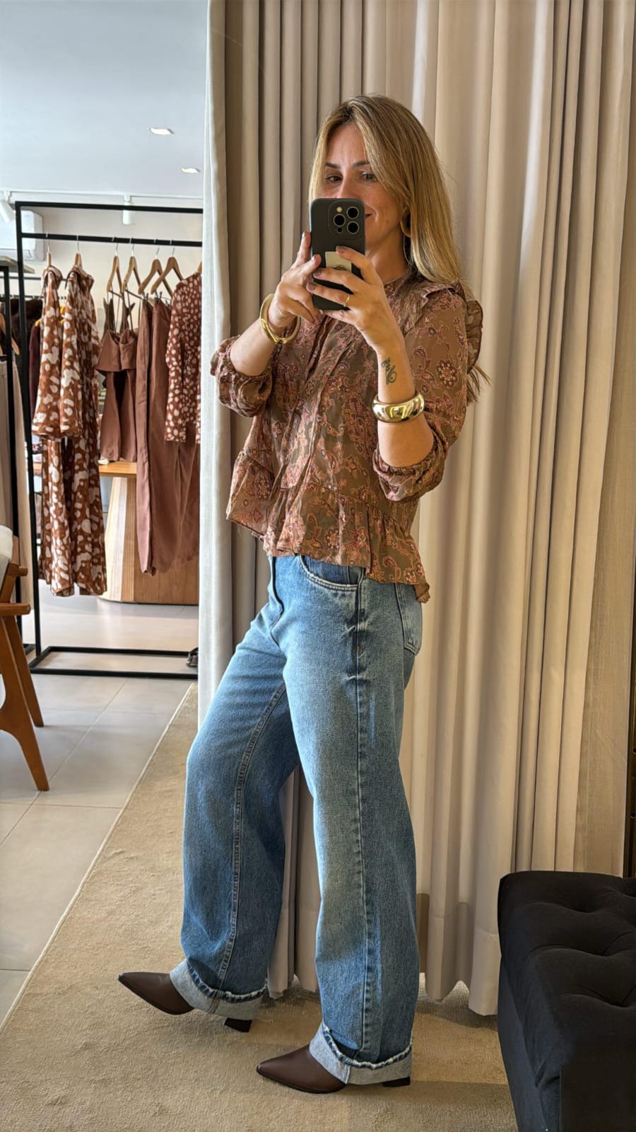 Calça jeans reta