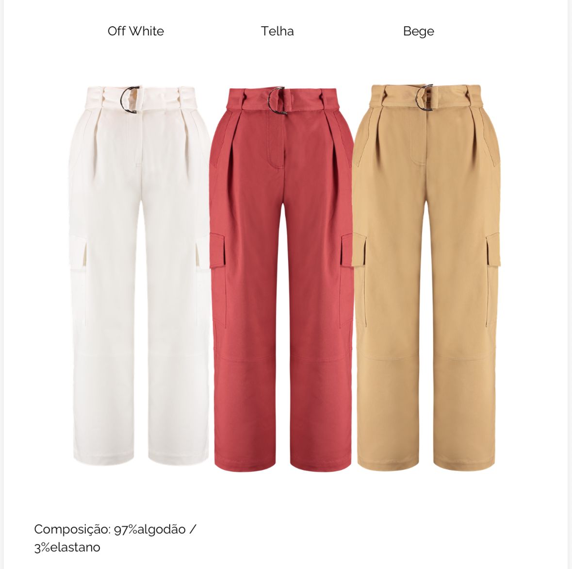 Calça sarja em algodao