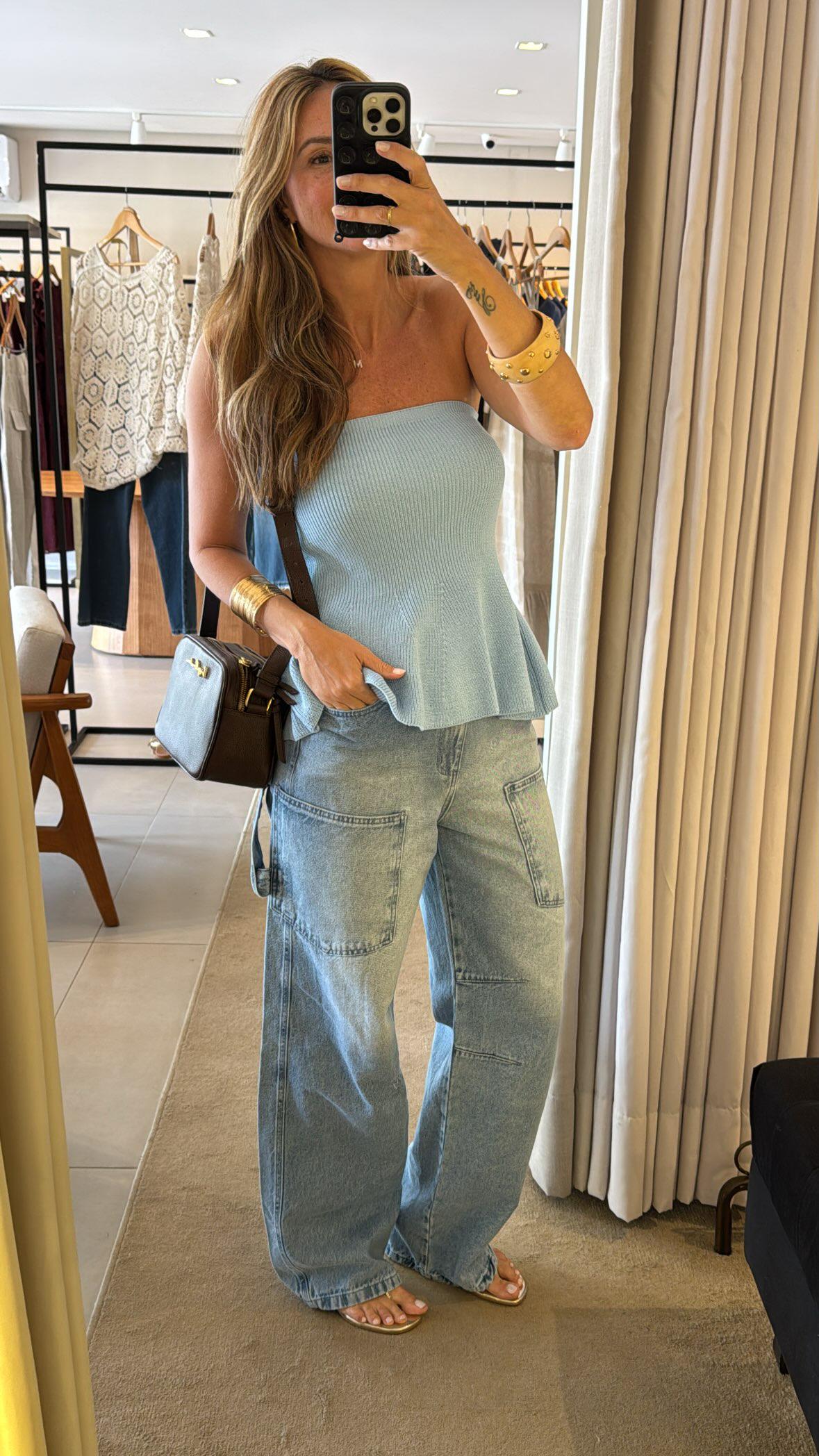 Calca jeans cargo