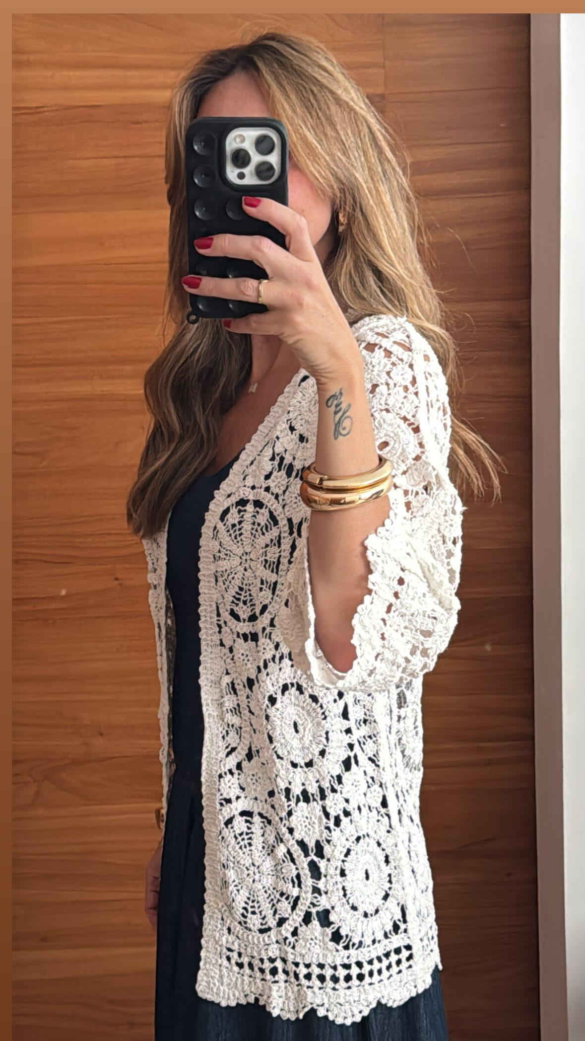 Cardigan kimono Nati alongado