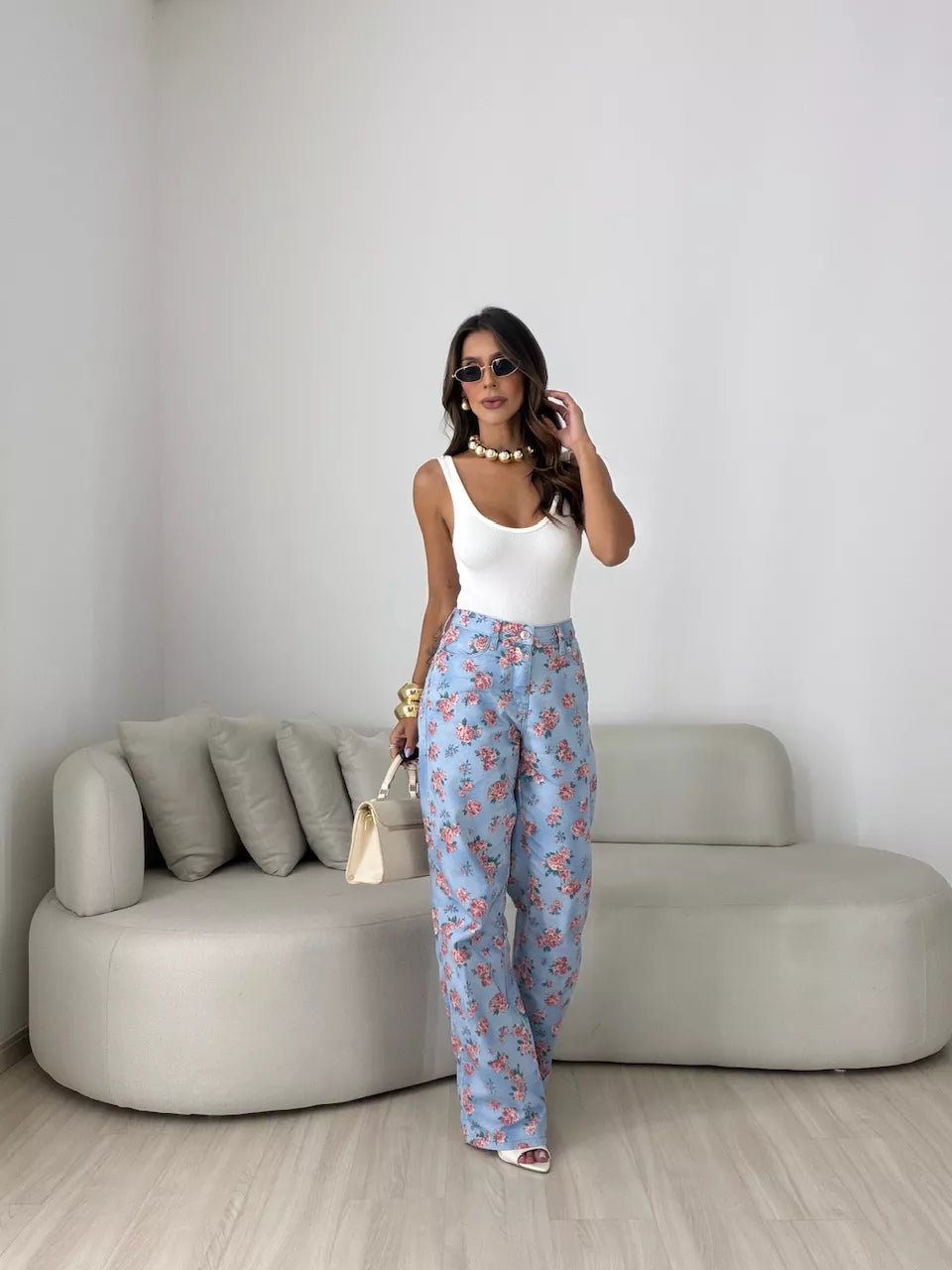 Calça Rosalie Floral Wide Leg