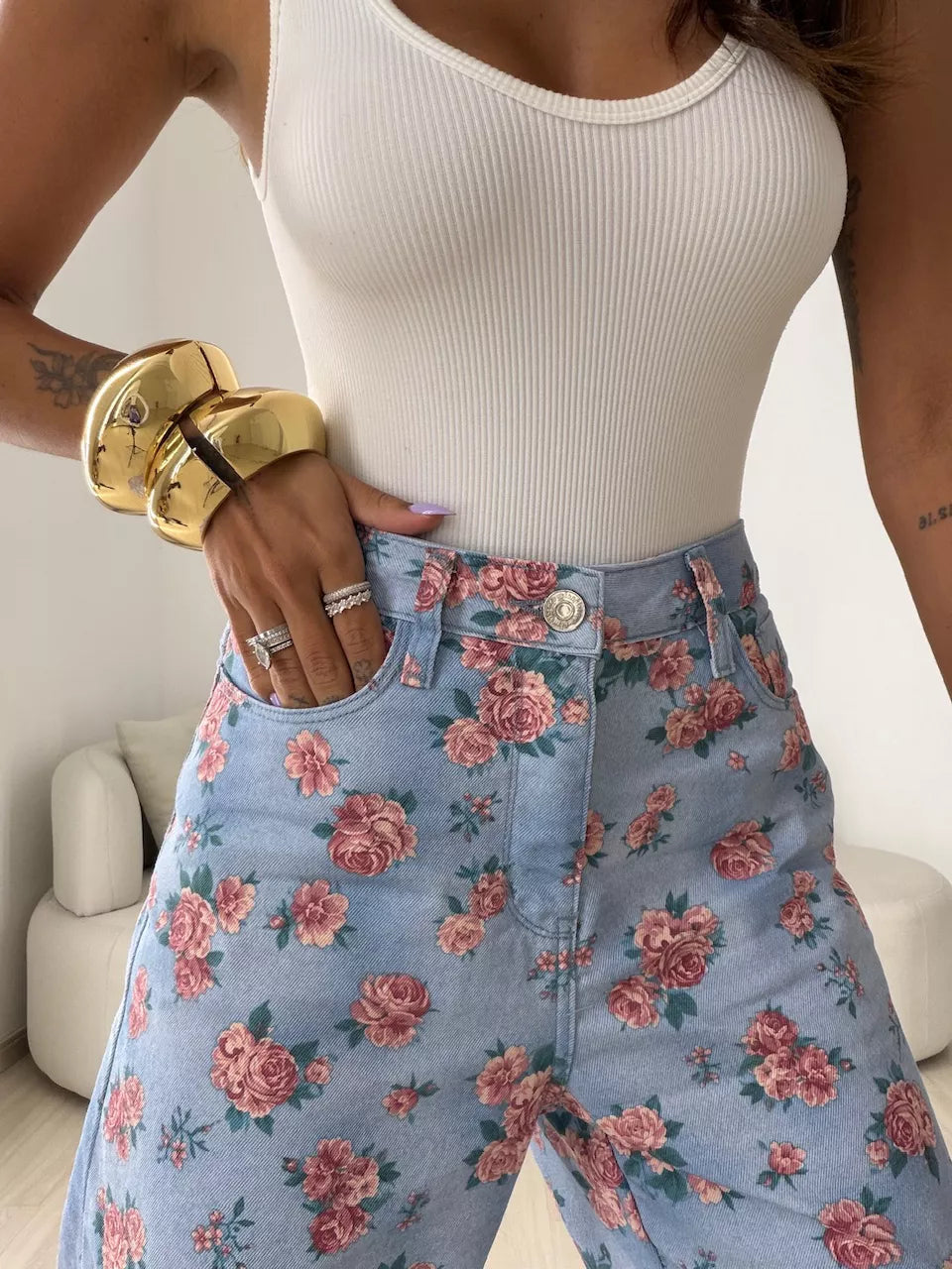 Calça Rosalie Floral Wide Leg