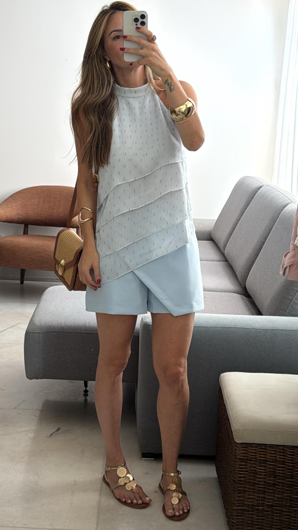 Regata crepe camadas