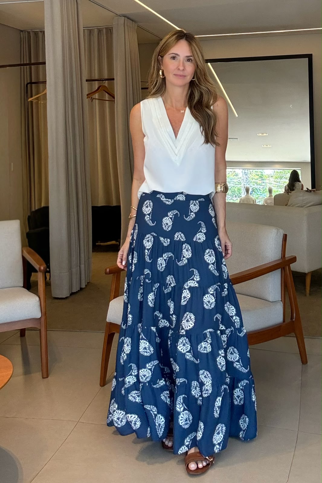 Regata Nicole em crepe pregas