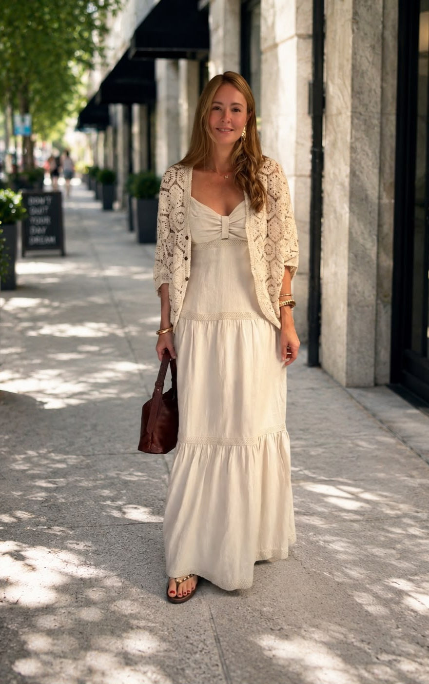 Vestido Carlota linho natural
